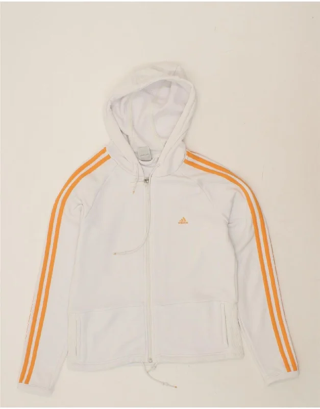 ADIDAS Womens Zip Hoodie Sweater UK 18 XL White Polyester Work sweaters