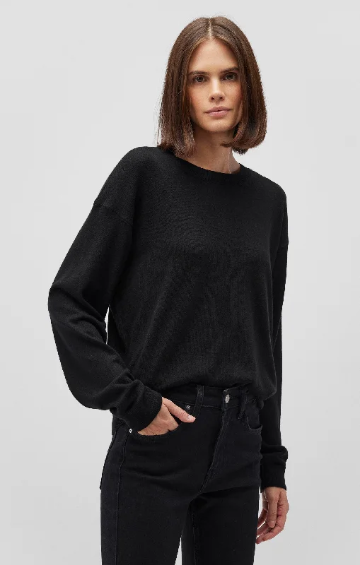 CREW NECK SWEATER IN BLACK Thanksgiving sweaters