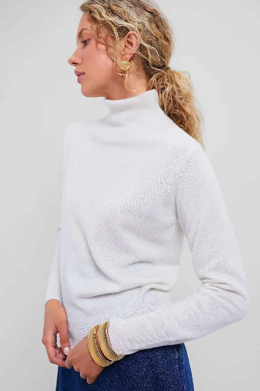 Ivory Cashmere Turtleneck Sweater Luxury sweaters