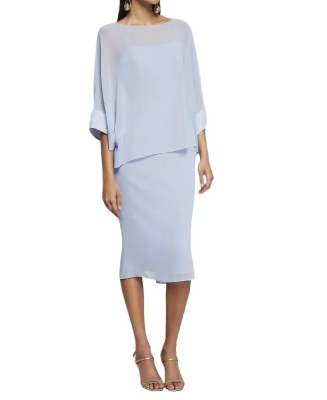 2Pc Silk Dress In Bluebell Striped unclassified dresses