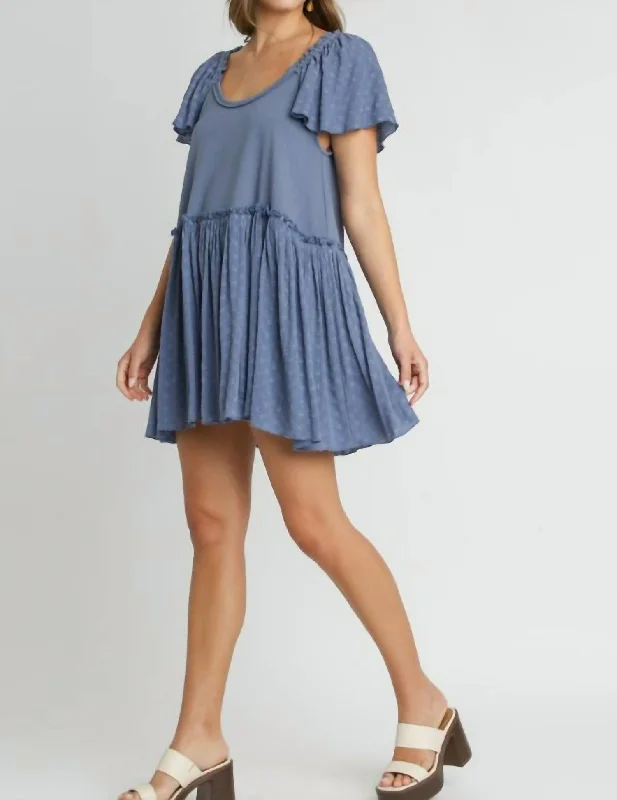 Eye See You Dress In Blue Smocked unclassified dresses