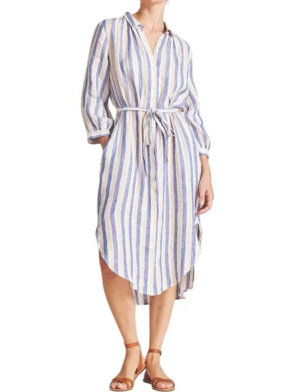 Joni Dress In Azul Stripe Cotton unclassified dresses