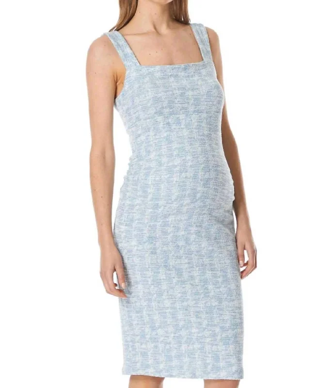 Manon Tweed Stretch Dress In Blue Y2K unclassified dresses