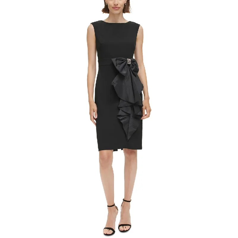 Womens Bow Bow Neck Sheath Dress Designer unclassified dresses